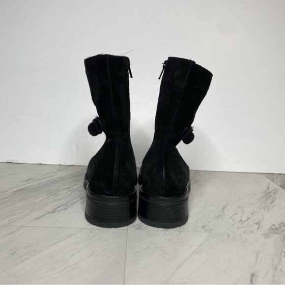La Canadienne Black Suede Heeled Boot 8 1/2 M - Picture 3 of 16